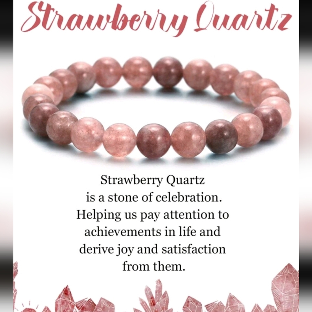 Strawberry Quartz Natural Stone Bracelet